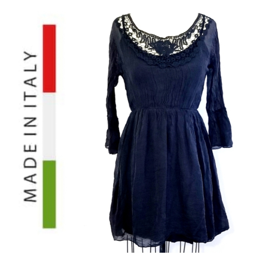 Silk Italian layered tunic top or dress